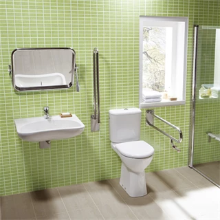 Jika Mio akadálymentes mosdó, 640x550 mm, csaplyukkal, túlfolyó nélkül középen fúrt H8137140001041