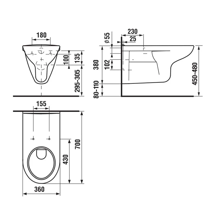Jika Deep By fali wc csésze, speciális 70 cm-es hosszal, fehér H8206420000001 Jika Deep By fali wc csésze, speciális 70 cm-es hosszal, fehér H8206420000001