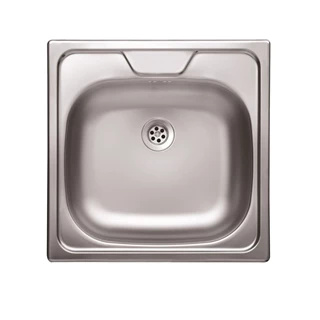 Blanco Rozsdamentes acél panel mosogató, egymedencés, natúr, középső csaplyukkal, 1 1/2" lefolyógarnitúrával N-144K