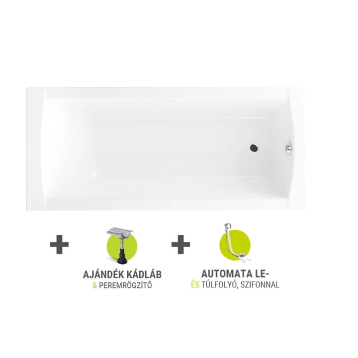 M-Acryl VIVA 170x75 KÁD + M-Acryl kádláb + Lefolyó 10910 M-Acryl VIVA 170x75 KÁD + M-Acryl kádláb + Lefolyó 10910