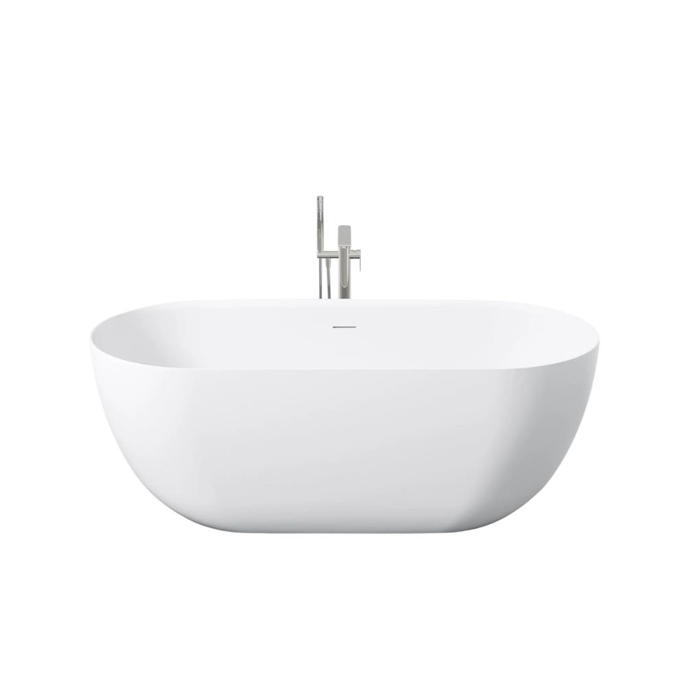 Marmy ALLURE SLIM 160x75 öntöttmárvány térbe állítható fürdőkád, matt fehér 30 2003 16 11 11