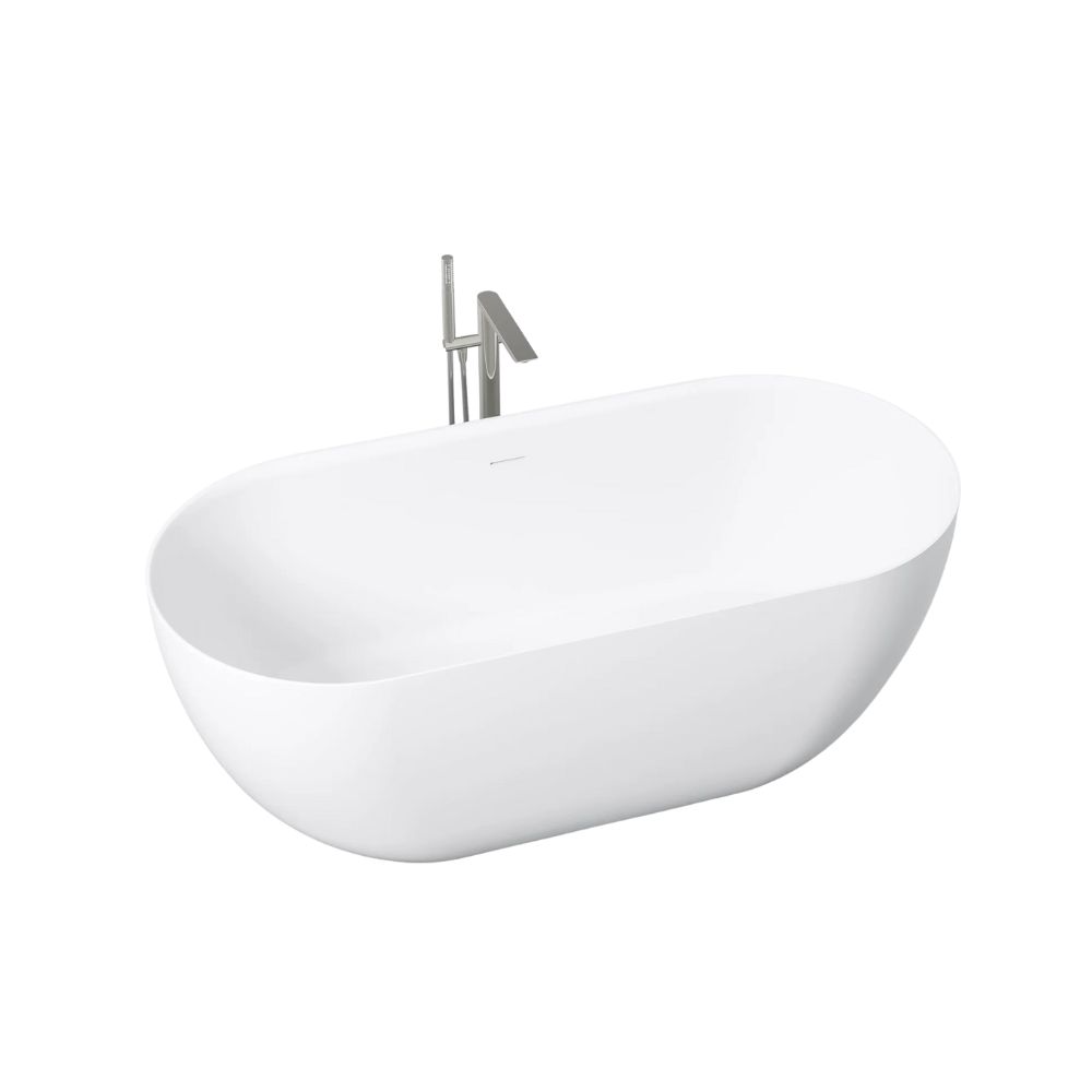 Marmy ALLURE SLIM 160x75 öntöttmárvány térbe állítható fürdőkád, matt fehér 30 2003 16 11 11