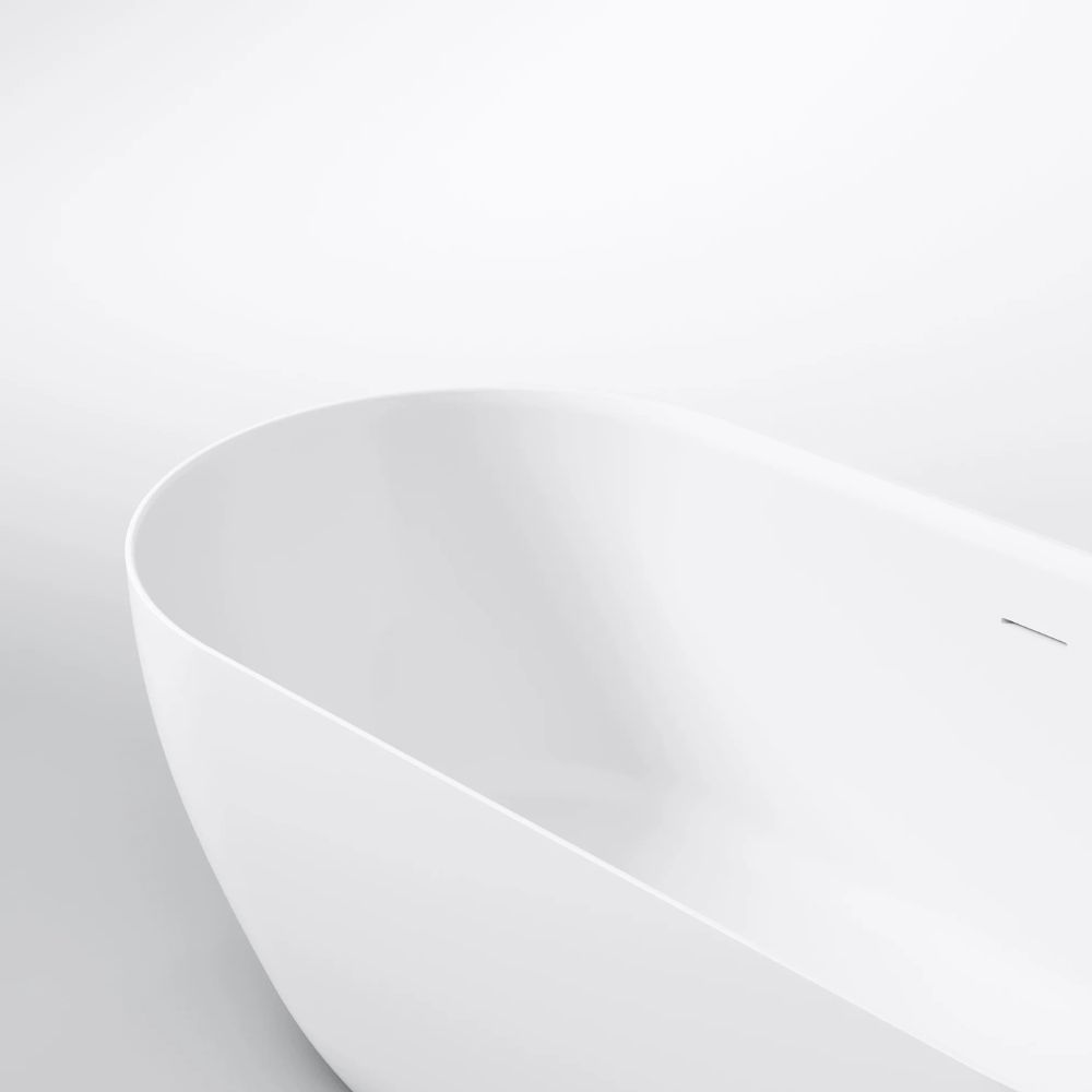 Marmy ALLURE SLIM 160x75 öntöttmárvány térbe állítható fürdőkád, matt fehér 30 2003 16 11 11