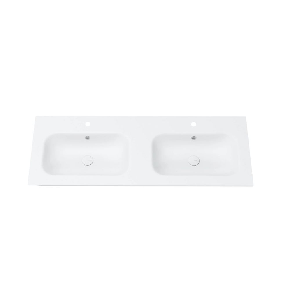 Marmy ASPEN mosdó 140 X 51cm dupla medencés mosdó, túlfolyóval, leeresztő nélkül, fehér 807207144210