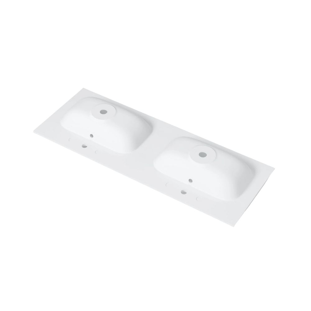 Marmy ASPEN mosdó 140 X 51cm dupla medencés mosdó, túlfolyóval, leeresztő nélkül, fehér 807207144210