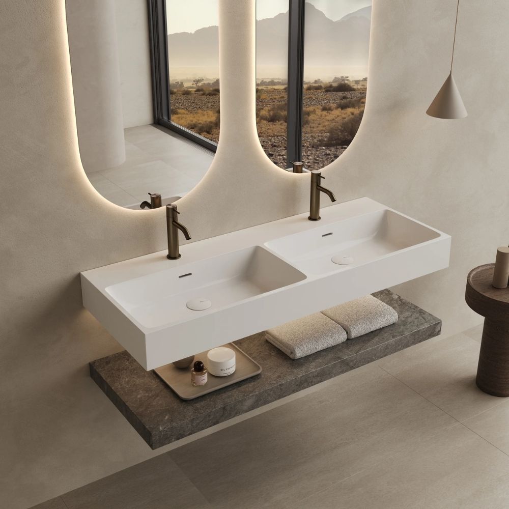 Marmy BELLAGIO 120x46 dupla mosdó, fényes fehér 80 7744 12 42 10