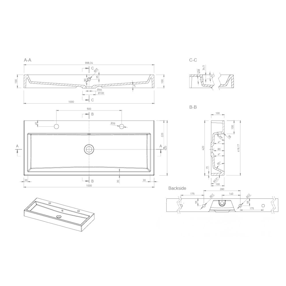 Marmy BOLOGNA 100x42 D mosdó, fényes fehér 6 229 04 10 12 18