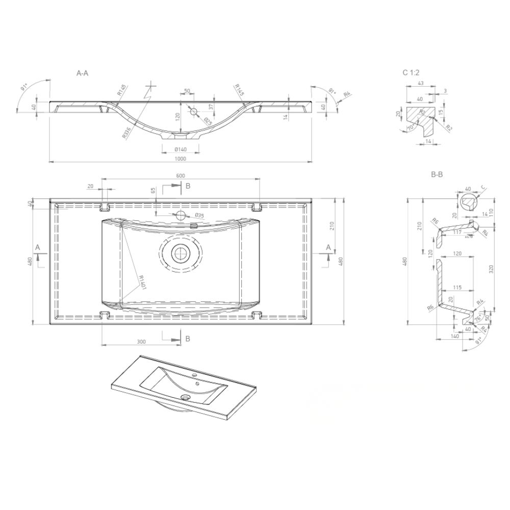 Marmy CLAUDIA 100x48 mosdó, fehér fényes 6 229 11 10 11 18