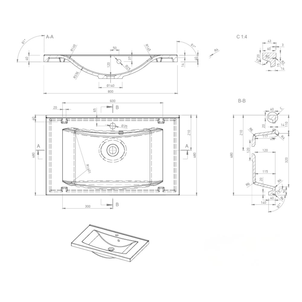 Marmy CLAUDIA 80x48 mosdó, fényes fehér 622911081118