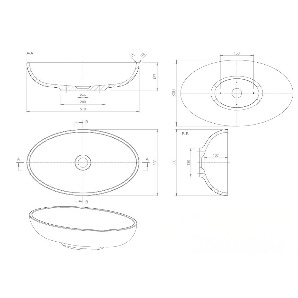 Marmy CORINA mosdó 51*30 pultra, fényes fehér, csaplyuk nélkül 6 229 13 05 10 18