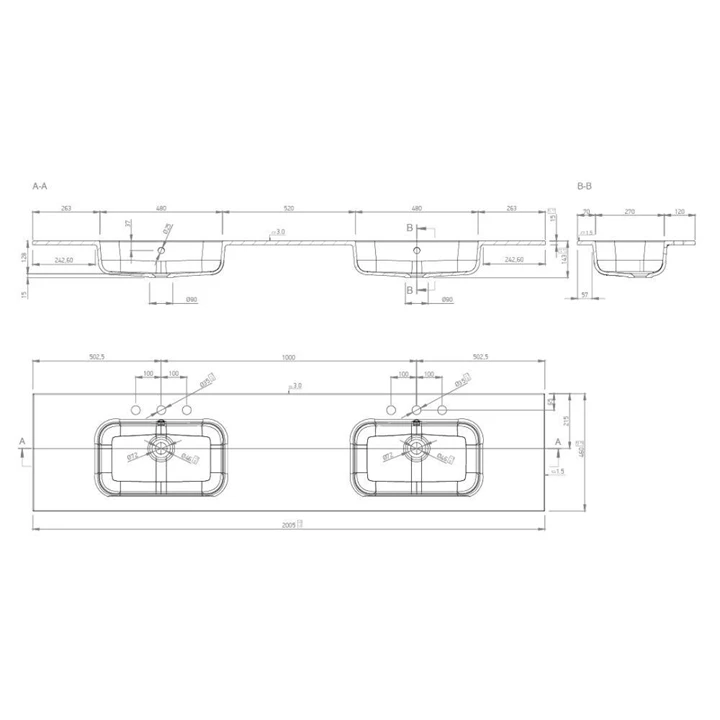 Marmy CREMONA 200x46 mosdó 807496204210