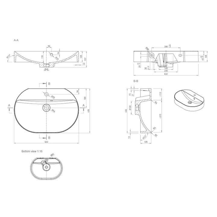 Marmy CRISTINA 63*43*10,5cm falra szerelhető 622914061118