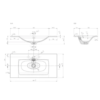 Marmy CRYSTAL 90x46 mosdó, fényes fehér 80 7663 09 11 10