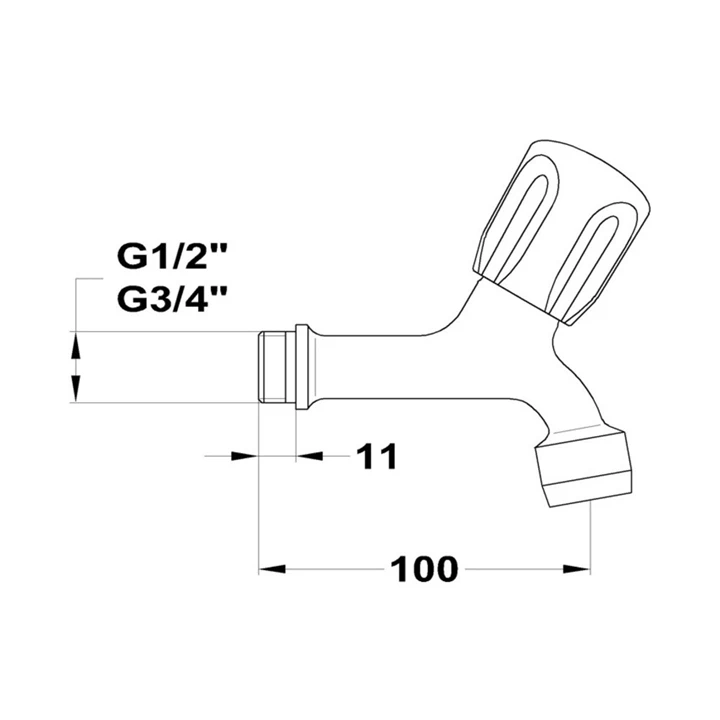 Mofém kifolyószelep, 1/2", perlátorral 162-0005-00