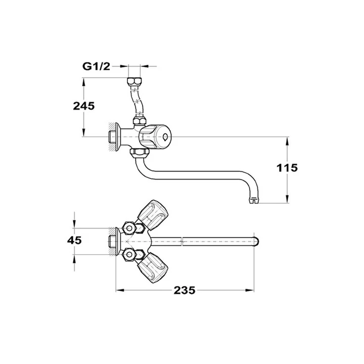 Mofém Eurosztár bojler mosogató csaptelep, felső elhelyezésű, nyílt rendszerű bojlerekhez 161-0028-01