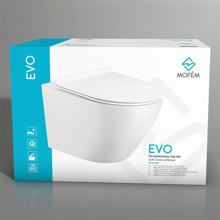 Mofém EVO perem nélküli fali WC Soft Close ülőkével 700532800 Mofém EVO perem nélküli fali WC Soft Close ülőkével 700532800