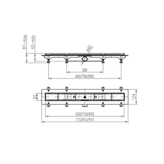Mofém Linear zuhanyfolyóka MLP-750 KF 501-0003-00 Mofém Linear zuhanyfolyóka MLP-750 KF 501-0003-00
