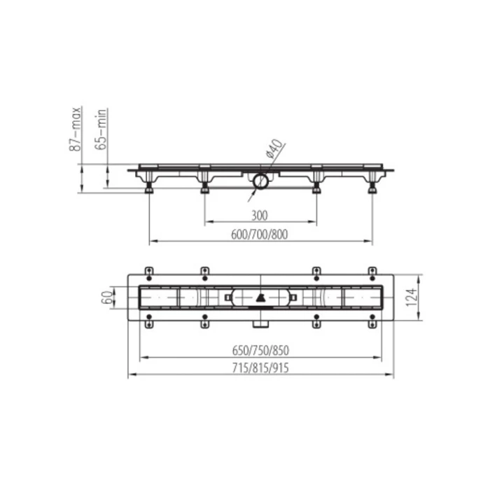 Mofém Linear zuhanyfolyóka MLP-750 KF 501-0003-00 Mofém Linear zuhanyfolyóka MLP-750 KF 501-0003-00