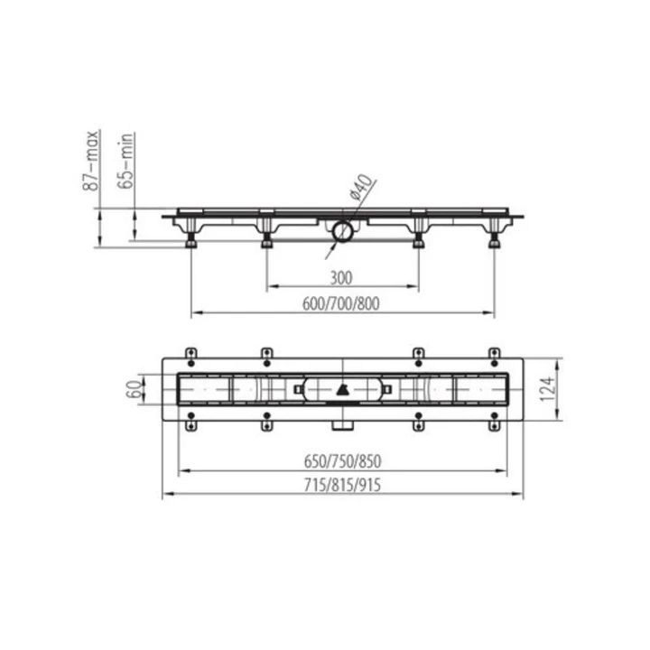 Mofém MLP-850 KF Linear zuhany lefolyó, padló 501-0004-00 Mofém MLP-850 KF Linear zuhany lefolyó, padló 501-0004-00