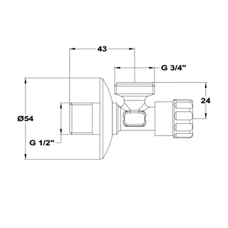 Mofém mosógéptöltő szelep, 1/2”-3/4"” 163-0014-00 Mofém mosógéptöltő szelep, 1/2”-3/4"” 163-0014-00