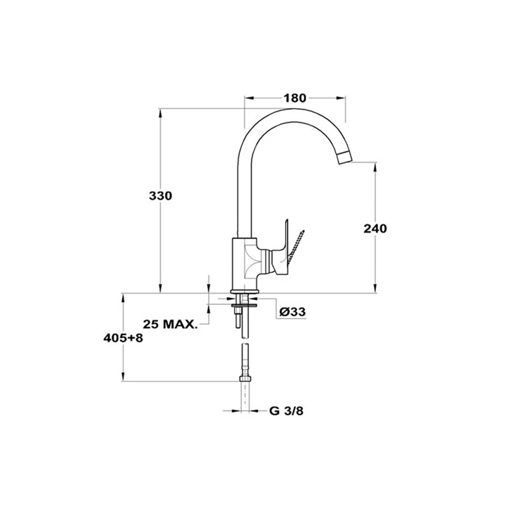 Mofém Trend Plus álló mosogató csaptelep, forgatható 180mm-es kifolyócsővel 152-1551-07