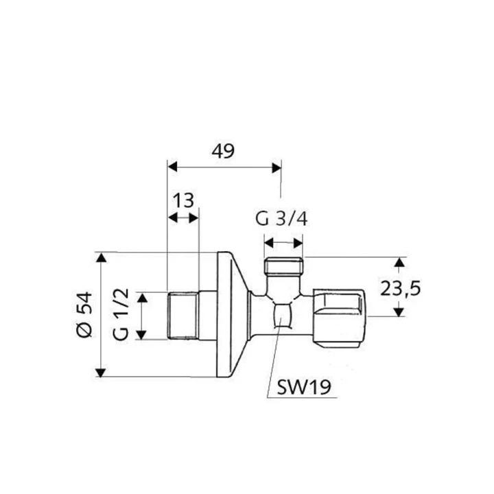 Schell COMFORT szabályozható sarokszelep 1/2"-3/4" 033000699 Schell COMFORT szabályozható sarokszelep 1/2"-3/4" 033000699