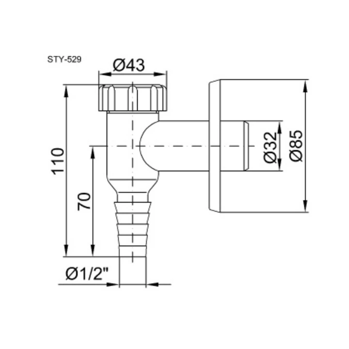 Styron falon kívüli mosó- és mosogatógép szifon, fehér STY-529