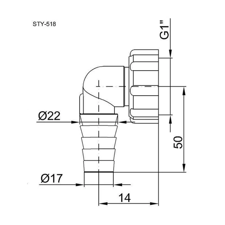 Styron mosógép bekötőcső STY-518