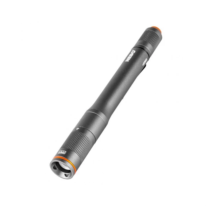 Nebo Columbo 150 zseblámpa, 150 lm - 45 lm, IP67, 4x zoom, acél zsebcsipesz NEB-POC-0007-G