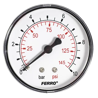Ferro nyomásmérő hátsós, 10 bar, 63mm M6310A