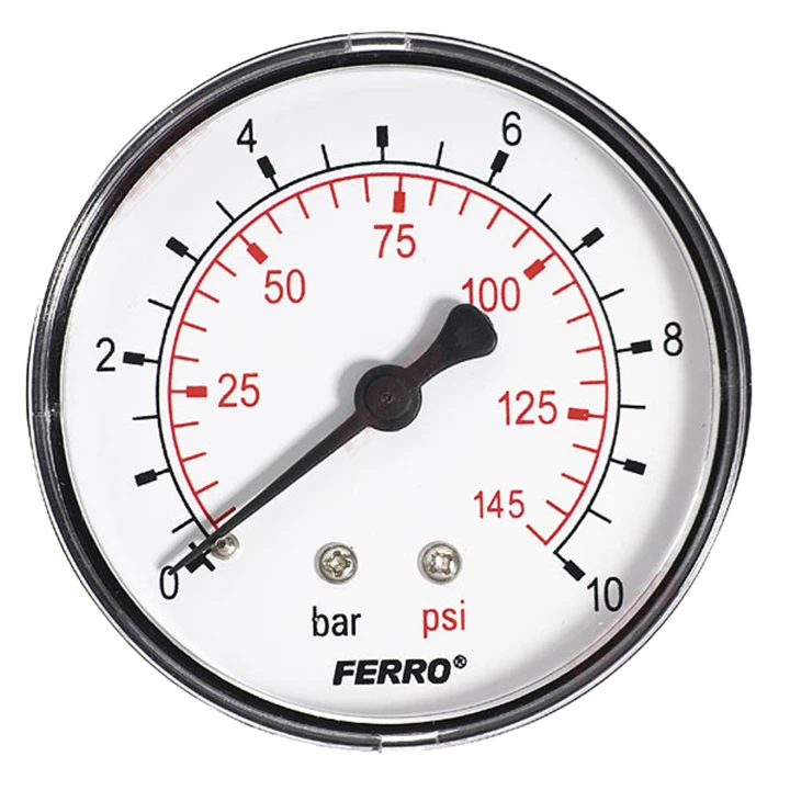 Ferro nyomásmérő hátsós, 10 bar, 63mm M6310A