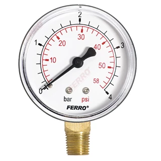 Ferro nyomásmérő alsós, 4,0 bar, 63mm M6304R