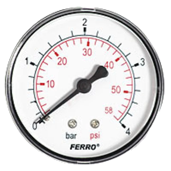 Ferro nyomásmérő hátsós, 4,0 bar, 63mm M6304A