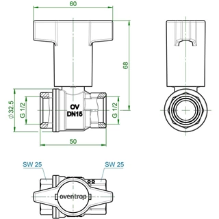 Oventrop Optibal golyóscsap, műanyag fogantyúval, DN15, 1/2” bm, PN16, sárgaréz 1077104 Oventrop Optibal golyóscsap, műanyag fogantyúval, DN15, 1/2” bm, PN16, sárgaréz 1077104