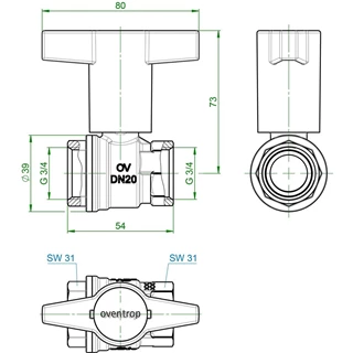 Oventrop Optibal golyóscsap, műanyag fogantyúval, DN20, 3/4” BM, PN16, sárgaréz 1077106 Oventrop Optibal golyóscsap, műanyag fogantyúval, DN20, 3/4” BM, PN16, sárgaréz 1077106