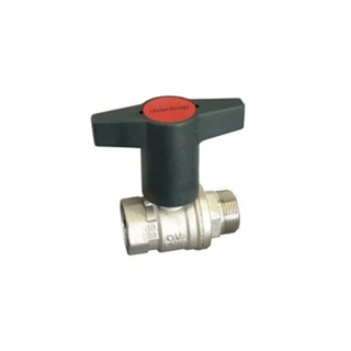 Oventrop Optibal golyóscsap, műanyag fogantyúval, DN20, G 3/4” bm, G 3/4” km, PN20, PN16, sárgaréz 1077306