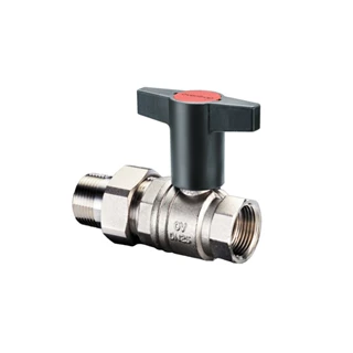 Oventrop Optibal golyóscsap, műanyag fogantyúval, DN32, 1 1/4” bm, km-es csavarzat, PN16, sárgaréz 1075710