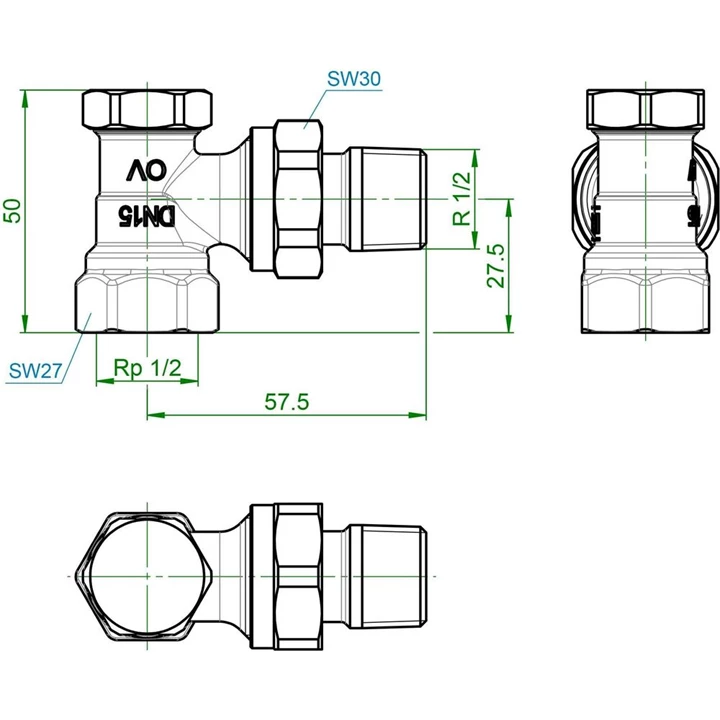OVENTROP Combi 2 visszatérő fűtőtestszelep, DN15, 1/2”, PN10, sarok, sárgaréz, nikkelezett 1091062 OVENTROP Combi 2 visszatérő fűtőtestszelep, DN15, 1/2”, PN10, sarok, sárgaréz, nikkelezett 1091062