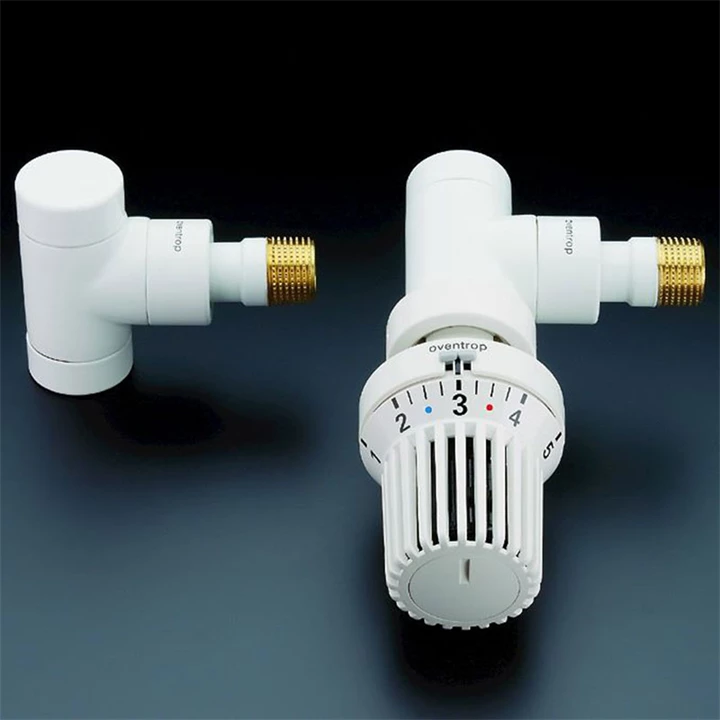 Oventrop E típusú termosztatikus szelep, sarok PN10, DN15, 1/2", fehér 1163062