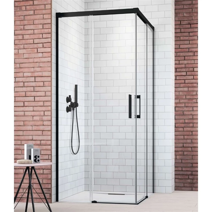 Radaway Idea Black KDD szögletes fekete zuhanykabin 90 cm, jobbos 387060-54-01R