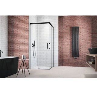 Radaway Idea Black KDD szögletes fekete zuhanykabin 90 cm, jobbos 387060-54-01R