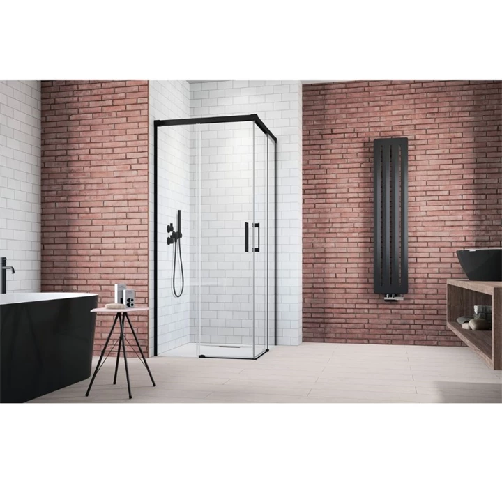 Radaway Idea Black KDD szögletes fekete zuhanykabin 90 cm, jobbos 387060-54-01R