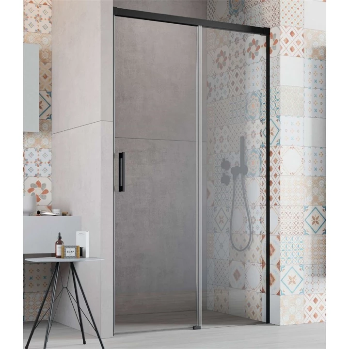 Radaway Idea Black DWJ fekete zuhanyajtó 140 átlátszó jobbos 387018-54-01R