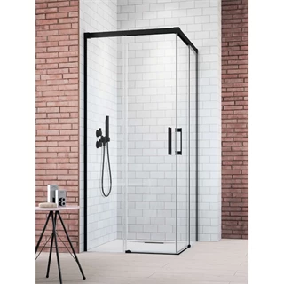 Radaway Idea Black KDD szögletes fekete zuhanykabin 80 cm (csak a jobbos fél) 387061-54-01R