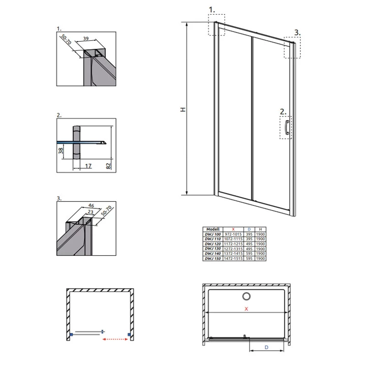 Radaway Premium Plus DWJ zuhanyajtó 120 átlátszó 33313-01-01N Radaway Premium Plus DWJ zuhanyajtó 120 átlátszó 33313-01-01N