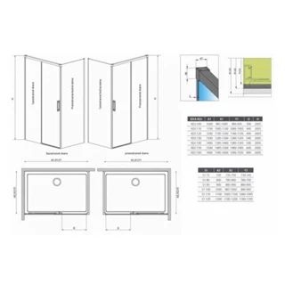Radaway Idea S1 100 L oldalfal balos 387052-01-01L