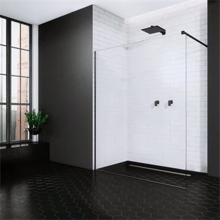Radaway Modo New Black II Walk-in fekete zuhanyfal 100 átlátszó 389104-54-01