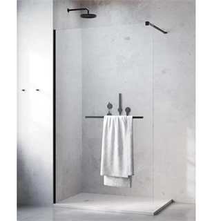 Radaway Modo New Black II Walk-in fekete zuhanyfal törölközőtartóval 85 átlátszó 389085-54-01W Radaway Modo New Black II Walk-in fekete zuhanyfal törölközőtartóval 85 átlátszó 389085-54-01W