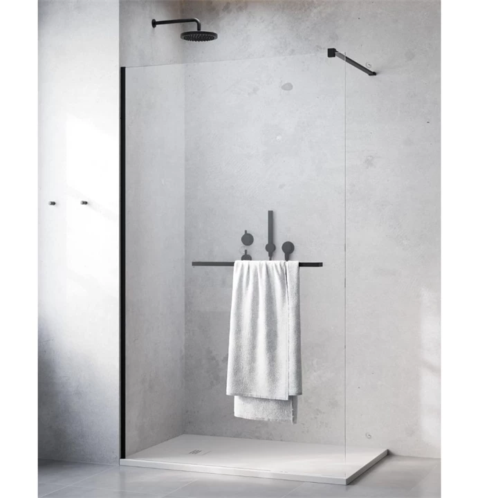 Radaway Modo New Black II Walk-in fekete zuhanyfal törölközőtartóval 85 átlátszó 389085-54-01W Radaway Modo New Black II Walk-in fekete zuhanyfal törölközőtartóval 85 átlátszó 389085-54-01W