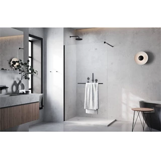 Radaway Modo New Black II Walk-in fekete zuhanyfal törölközőtartóval 85 átlátszó 389085-54-01W Radaway Modo New Black II Walk-in fekete zuhanyfal törölközőtartóval 85 átlátszó 389085-54-01W